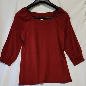 Christopher & Banks Deep Red Blouse